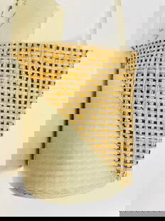 Set of 6 Rolls of Raffia Wall Covering by Gregorius Pineo for Kneedler-Fauchere, PB-134: Set of 6 rolls of 2 tone raffia wall covering/wall paper designed by Gregorius Pineo and manufactured in Japan by Kneedler-Fauchere. Large basket-weave deign item # PB-134 Run #2483 All of the