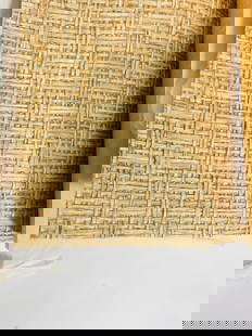 Set of 6 Rolls of Raffia Wall Covering by Gregorius Pineo for Kneedler-Fauchere, PW-4: Set of 6 rolls raffia wall covering/wall paper designed by Gregorius Pineo and manufactured in Japan by Kneedler-Fauchere.basket-weave deign item # PW-4 Run #2605.All of the rolls are unused in
