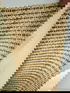 Set of 4 Rolls of Raffia Wall Covering by Gregorius Pineo for Kneedler-Fauchere, PW-28: Set of 4 rolls raffia wall covering/wall paper designed by Gregorius Pineo and manufactured in Japan by Kneedler-Fauchere.basket-weave deign item # PW-28 Run #2529. All of the rolls are unused in