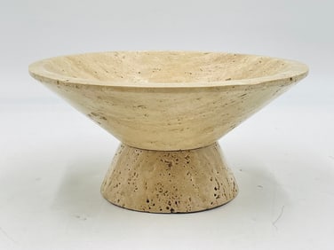 "Lubo" Travertine Pedestal Bowl by Currey Company