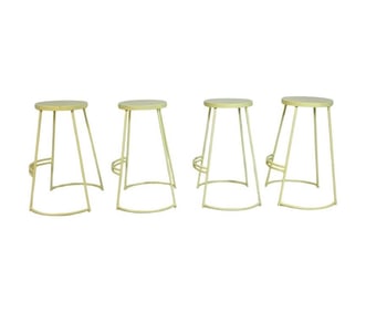 Set of 4 "Hula" Bar Stools by Jonathan Y, Modern Powder-Coated Metal