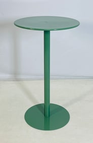 Contemporary Green Metal Bistro Table with Round Top