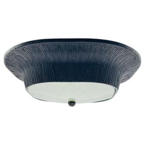 Kelly Wearstler "Utopia" Round Flush Mount Light, Aged Iron & Fractured Glass