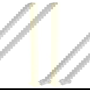 Pair of "Pylon" Floor Lamps by Casella Lighting, USA 1980's: Illuminate your home with a touch of vintage elegance with this exquisite Pair of "Pylon" Floor Lamps by Casella Lighting, crafted in the USA in the 1980s. These sleek and sophisticated lamps feature