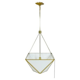 "Lorino" Chandelier in Brass & White Glass by Julie Neill for Visual Comfort