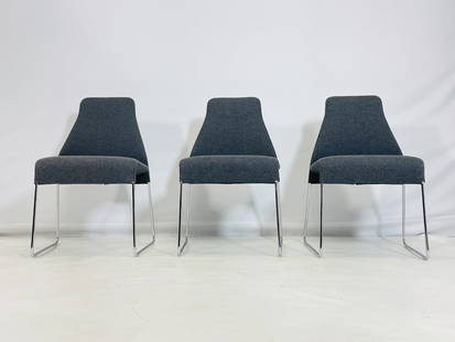 Set of 3 Patricia Urquiola "Lazy '05" Dining Chairs for B&B Italia: Designed by acclaimed Spanish designer Patricia Urquiola for B&B Italia, this set of three "Lazy '05" dining chairs showcases a sleek and modern silhouette ideal for contemporary interiors. The chairs