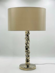 Porta Romana Polished Nickel Sculptural Table Lamp – Made in England