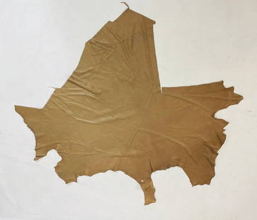 Brown Leather Hide: Brown leather hide, unmarked. Measurements: 76 inches long x 75 inches wide. (all measurements are approximate and to the widest and longest points) All items are sold as is. The auction house