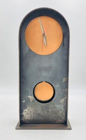 Industrial Steel and Copper Mantel/Wall Clock, 19” High
