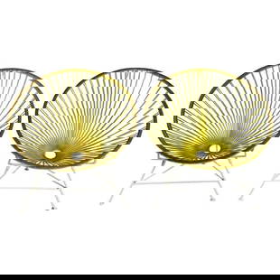 Acapulco Patio Chairs by Innit Designs.: The Innit Designs Acapulco Chair is cool in more ways than one. Based on the original 1950s design, it has an open and airy yet ergonomic and supportive open weave vinyl seat inspired by traditional