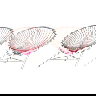 Pair of Acapulco Patio Chairs by Innit Designs.: The Innit Designs Acapulco Chair is cool in more ways than one. Based on the original 1950s design, it has an open and airy yet ergonomic and supportive open weave vinyl seat inspired by traditional