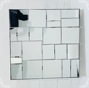 Sculptural Postmodern Mirror with Layered Panels