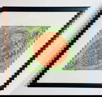 Original Artwork Signed and Numbered, Sold through Neiman Marcus-Horchow: Beautiful artwork sold through Neiman Marcus, the piece is signed and numbered, the piece is titled Terra Cotta Circle Green Background. Measurements: 16 inches wide x 16 inches high x 1 inches