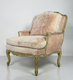 French Louis XV Style Bergere: Introducing our exquisite French Louis XV Style Bergere, a stunning addition to any interior space.Designed to offer both comfort and style, the French Louis XV Style Bergere features a generously pad