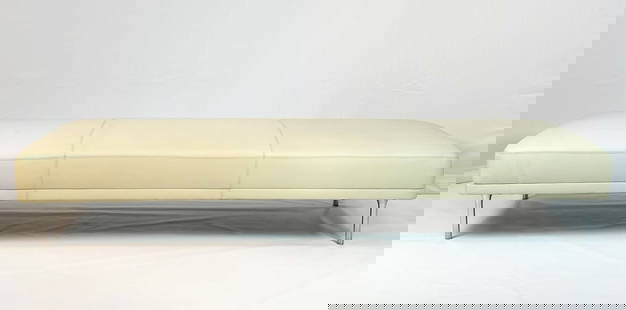Mirador Day Bed by Lievore Altherr Molina for Bernhardt Design: Enjoy the view from the comfort of the Mirador day bed. This unique day bed features graceful clean lines that are reminiscent of the horizon of a landscape. The bench is supported by a polished