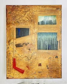Mixed Media Painting by Bret Philpot "The Year After" Signed & Dated 2000