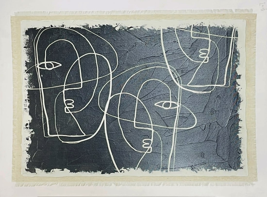 Original Painting by 9 Lives Studio titled "Abstract Face 3" (1 of 9)