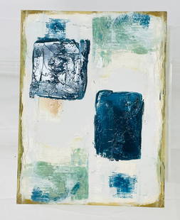 Original Abstract Painting in the Style of Heather Duris: Beautiful abstract painting in the style of Heather Duris. The piece has lots of color and motion, similar to painting on lot #20. Apparently unsigned. Measurements:23.75 inches high x 17.75