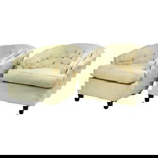 Vintage Low Profile Barrel Chairs, USA 1970's: Vintage Low Profile Barrel Chairs, the epitome of elegance and sophistication. Designed for those who appreciate timeless beauty, these barrel chairs effortlessly blend classic design with modern sens