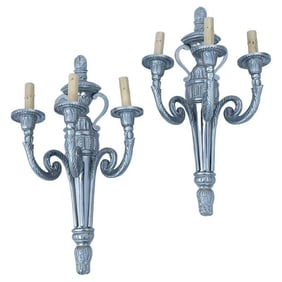 Pair Of Louis XVI Style Wall Lights Attb to E.F. Caldwell & Co