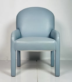 Post Modern Arm Chair in the Style of Pace Collection, Leather Upholstery