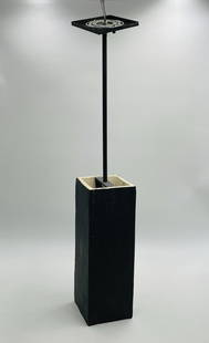 Concrete and Bronzed Pendant Light: Beautiful pendant light made out of concrete and bronzed hardware. Measurements: 34 inches high to the top of the canopy x 16.50 inches high (shade only) x 5.75 inches wide x 5.50 inches deep. All