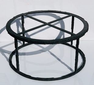 Brutalist coffee table base made in solid steel