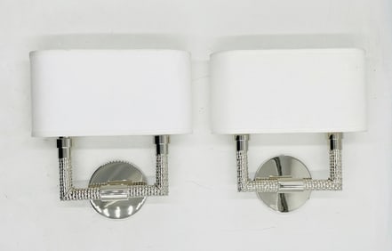 Pair of "Dubois II" Wall Sconces in Nickel Finish