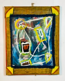 "Self Portrait" Mixed Media on Canvas by Klaus Sommerfeld, Germany 1988