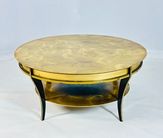 Brass Tone Round Coffee Table