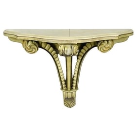 Art Deco Wall Console with a Marble Top, USA, 1940s
