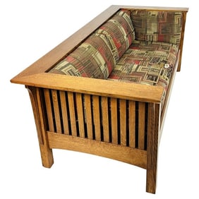 Arts & Crafts Style Three Seater Sofa after Stickley