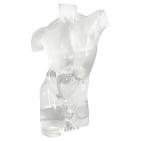 Figural Female Nude Sculpture in Solid Lucite, USA 1970s