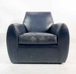 Dakota Jackson Leather Swivel Chair