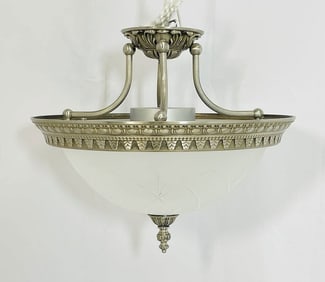 Cast Bronze & Glass Semi Flush Ceiling Light Light