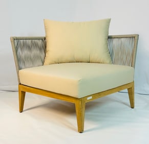 Avalon Lounge Corner Chair in Natural Teak Wood by Harbour