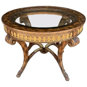 Center/Entry Table in Brass & Wood by LA Barge
