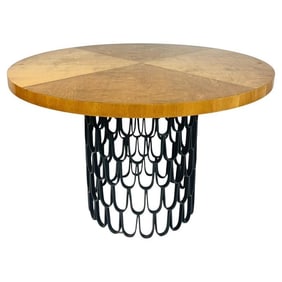 Vintage Round Dining Table in the Style of Paul Evans & Phillip Lloyd Powell