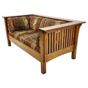 Arts & Crafts Style 2 Seater Sofa/Settee after Stickley