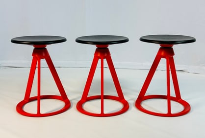 Set of 3 Piton Stools by Edward Barber & Jay Osgerby for Knoll, Signed