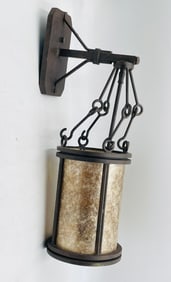 Custom Wrought Iron & Mica Wall Sconce by Steven Handelman Studios, USA 2000's