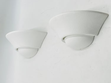Pair of Modern White Ceramic Wall Sconces