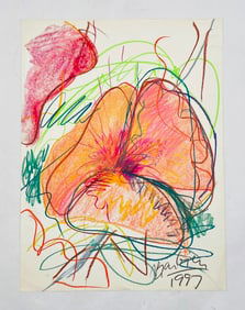 Nick Barberi, Abstract Pastel Drawing, 1997, Signed