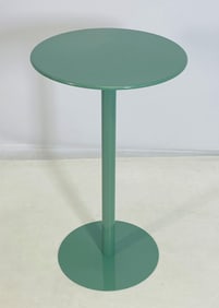 Contemporary Green Metal Bistro Table with Round Top