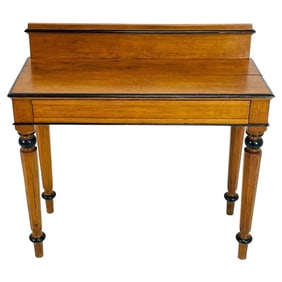 19th Century American Classical Revival Writing Table in Solid Oak