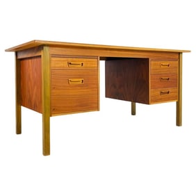Mid-Century Modern Danish Teak Executive Desk, Made in Denmark