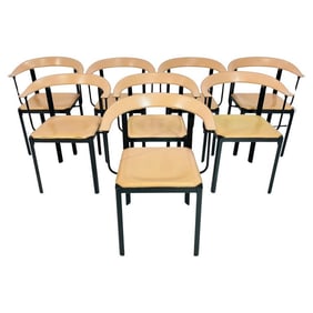 Set of 8 Dining Chairs by Giancarlo Vegni for Fasem, Italy 1970's