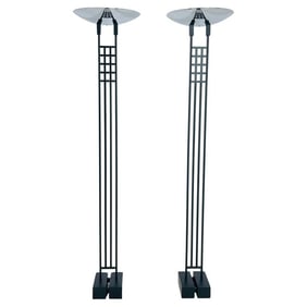 Pair of Floor Lamps/Torchieres by Robert Sonneman for George Kovacs, USA 1987