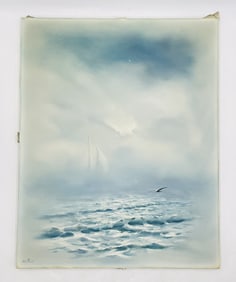 'Day Break' by G.S. Hill, Maui 1974, Original Oil on Canvas Seascape