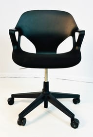 Zeph Chair, Black Fixed Arms with Nightfall Seat Pad by Herman Miller